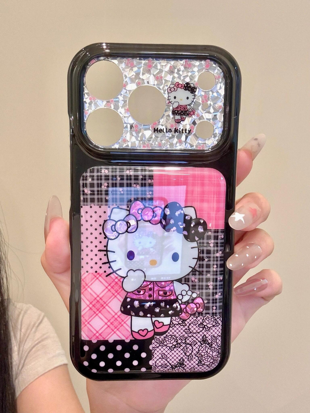 Hello Kitty Black Pink Glitter Phone Case #651