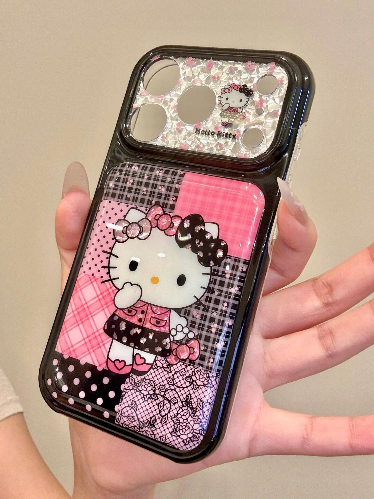 Hello Kitty Black Pink Glitter Phone Case #651
