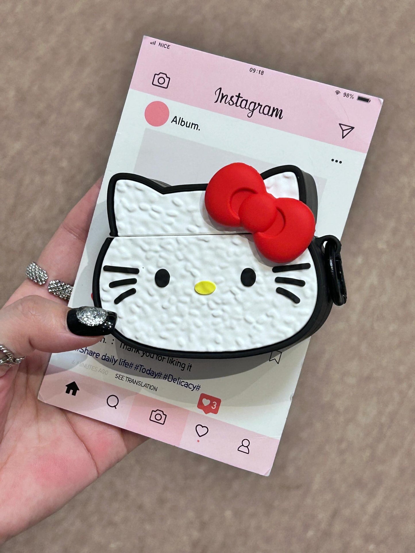 Hellokitty Sashimi Shape Silicone Cute Kawaii AirPods Case #0213