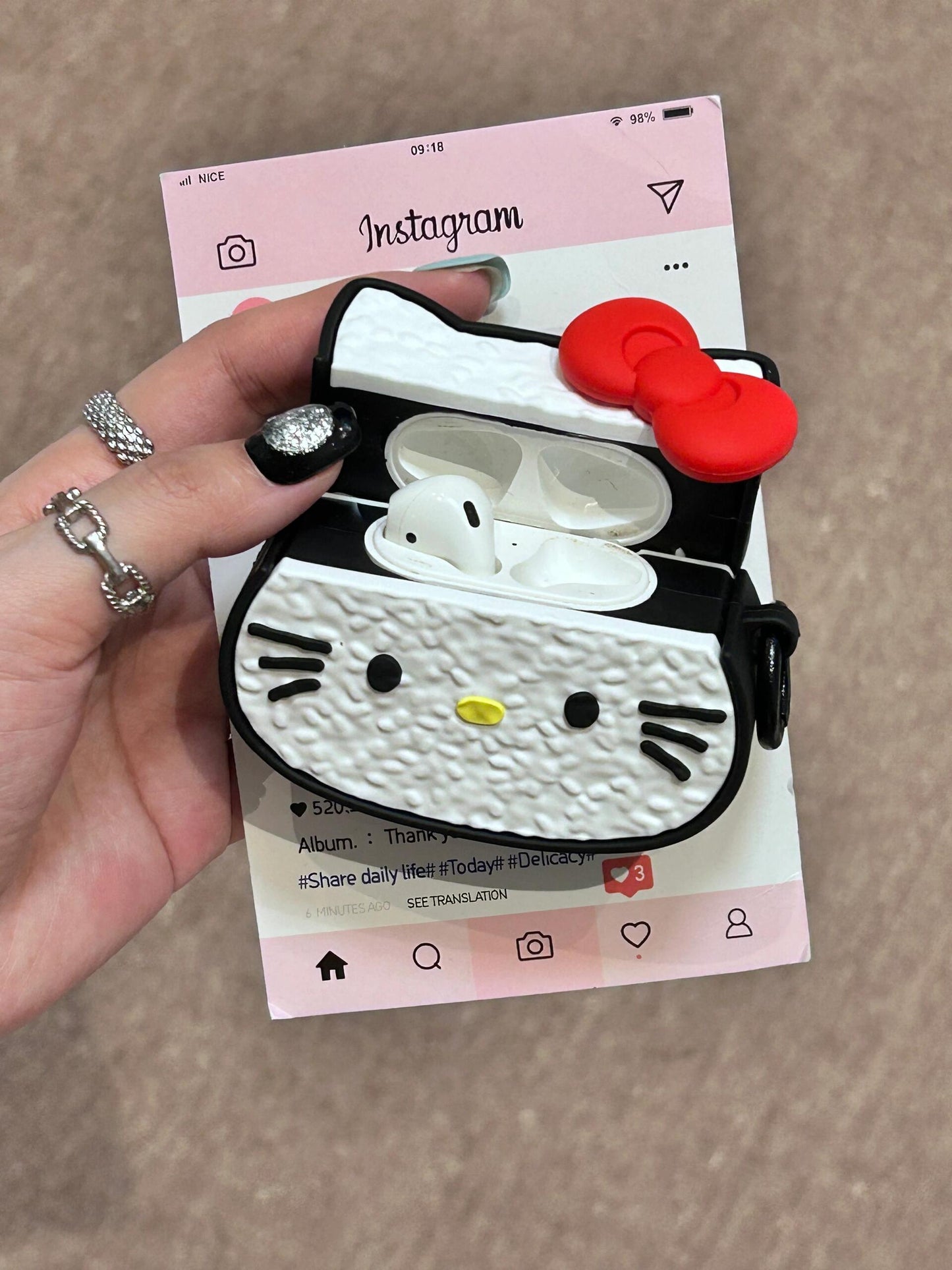 Hellokitty Sashimi Shape Silicone Cute Kawaii AirPods Case #0213