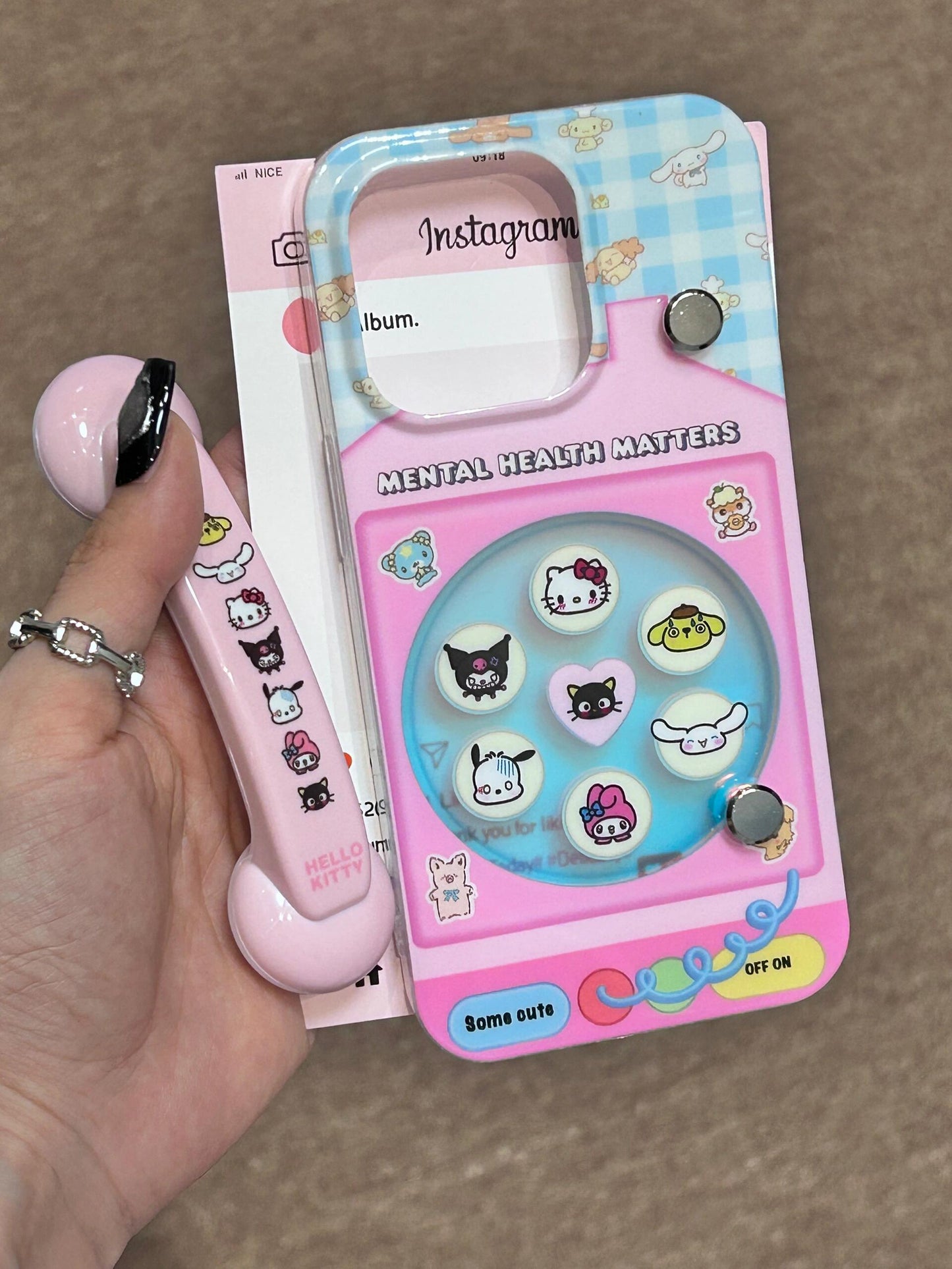 Sanrio Phone Key Pattern Phone Handle Cute Kawaii Phone Case  #0211