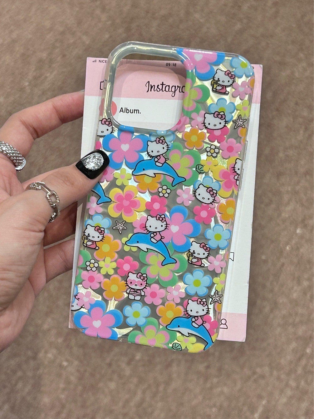 Hellokitty Colorful Flower Dolphin Cute Kawaii Phone Case #0209