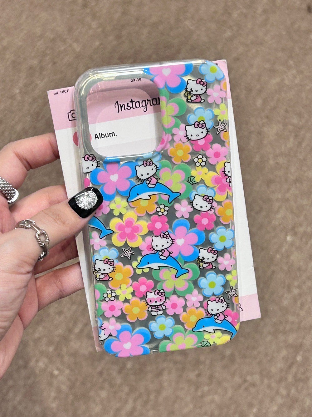 Hellokitty Colorful Flower Dolphin Cute Kawaii Phone Case #0209