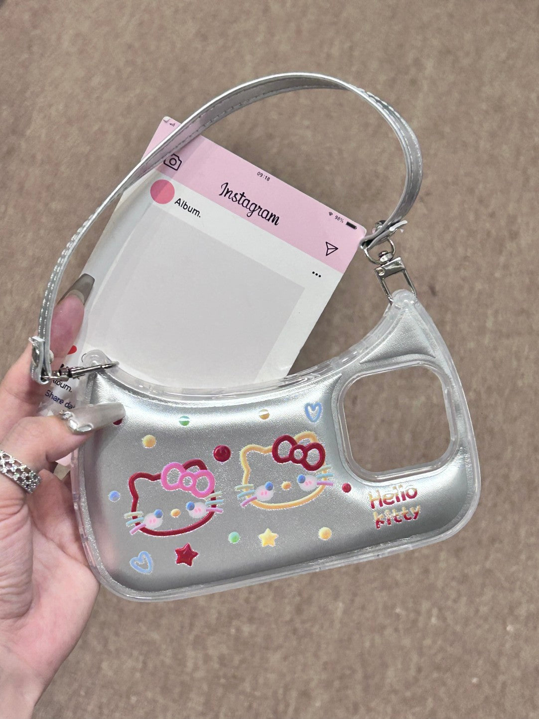 Hellokitty Silver Handbag Cute Kawaii Phone Case #0202