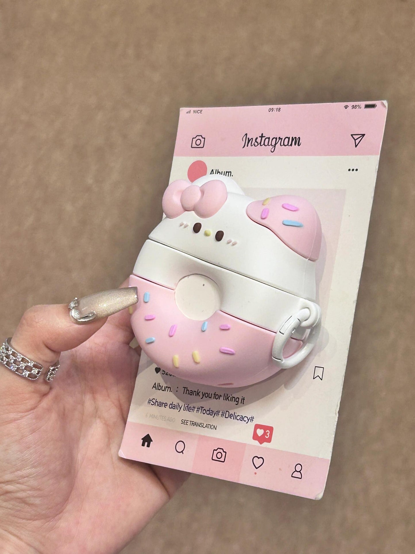 Hellokitty Doughnut Shape Silicone Cute Kawaii AirPods Case #0197