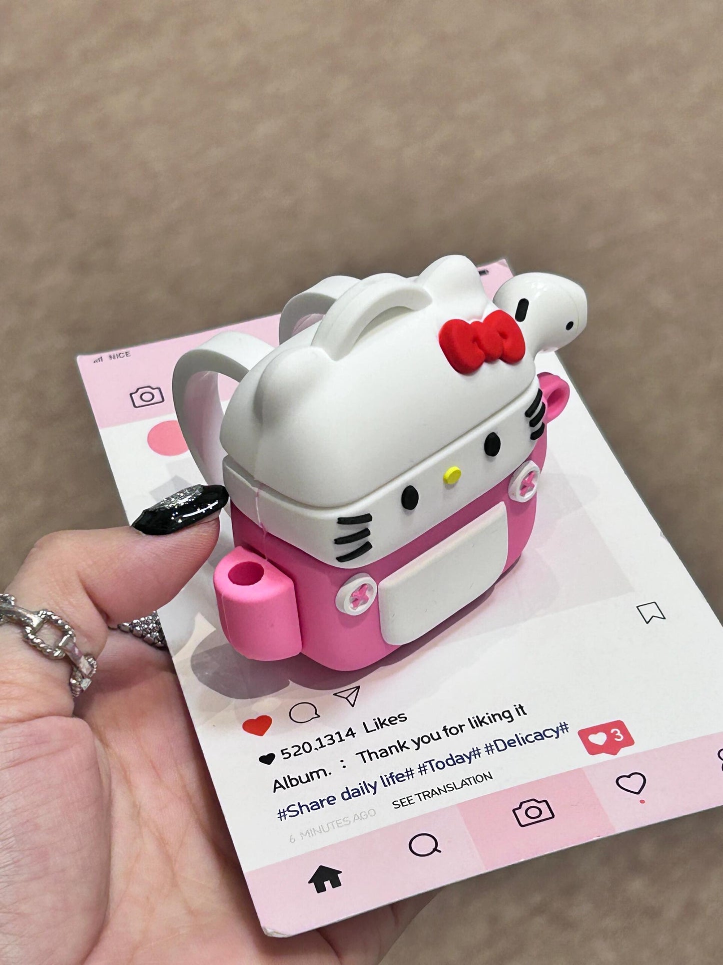 Hellokitty Shoulder Bag Shape Silicone Cute Kawaii AirPods Case #0196