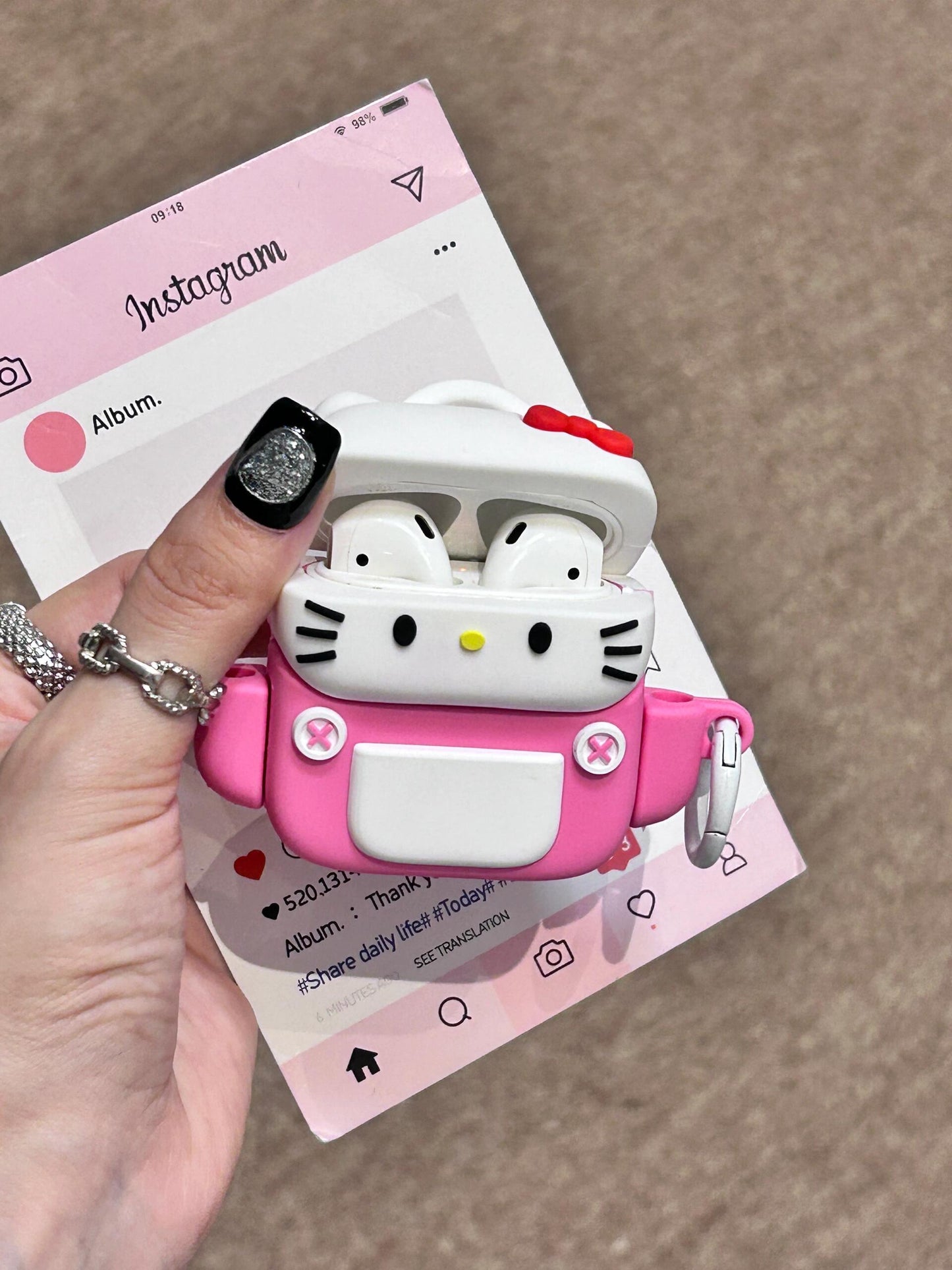 Hellokitty Shoulder Bag Shape Silicone Cute Kawaii AirPods Case #0196