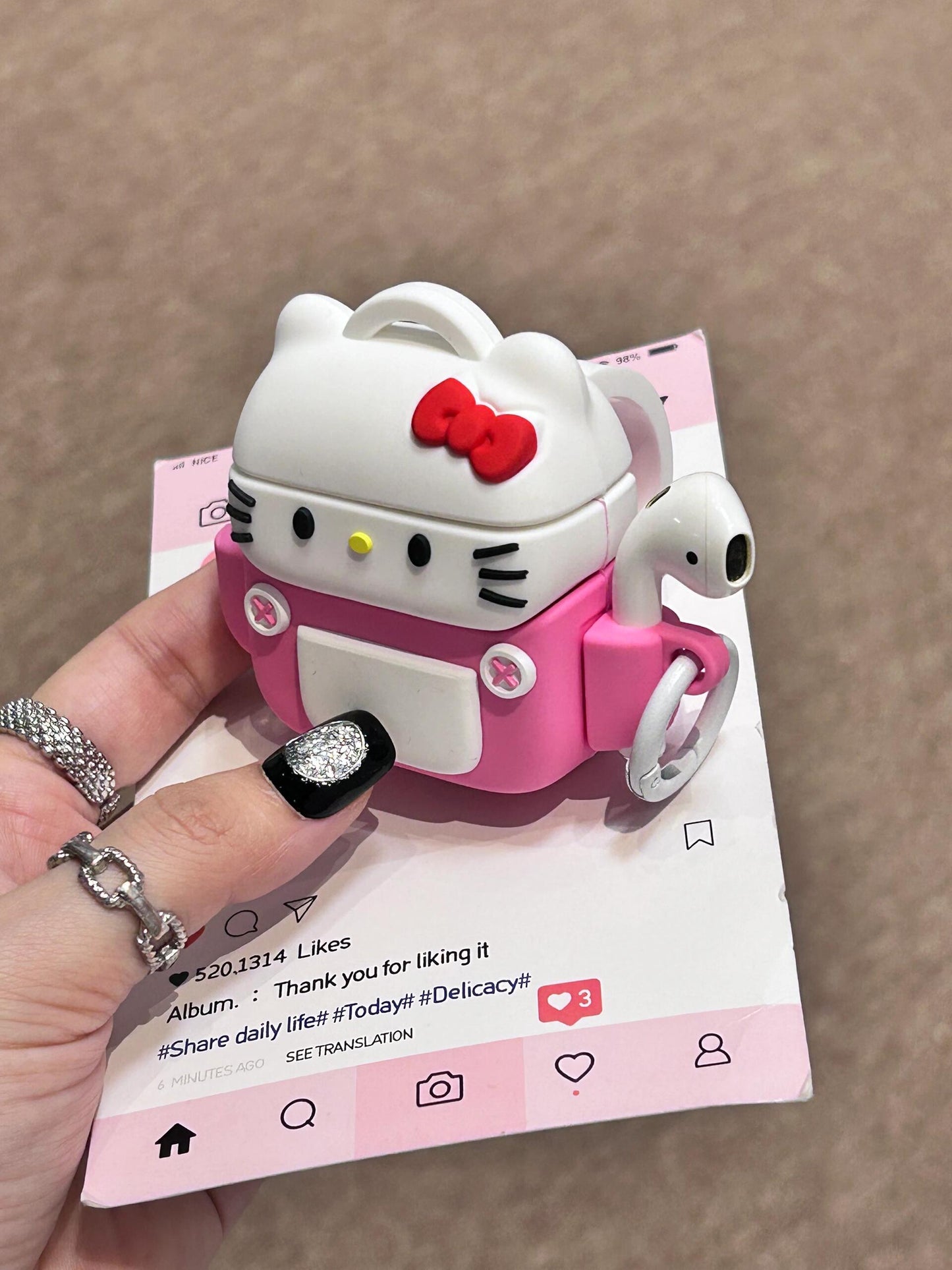 Hellokitty Shoulder Bag Shape Silicone Cute Kawaii AirPods Case #0196