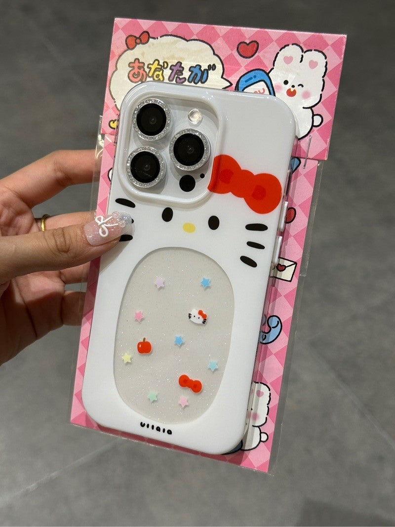 Hellokitty Big Mouth Glitter White Cute Kawaii Case #0195