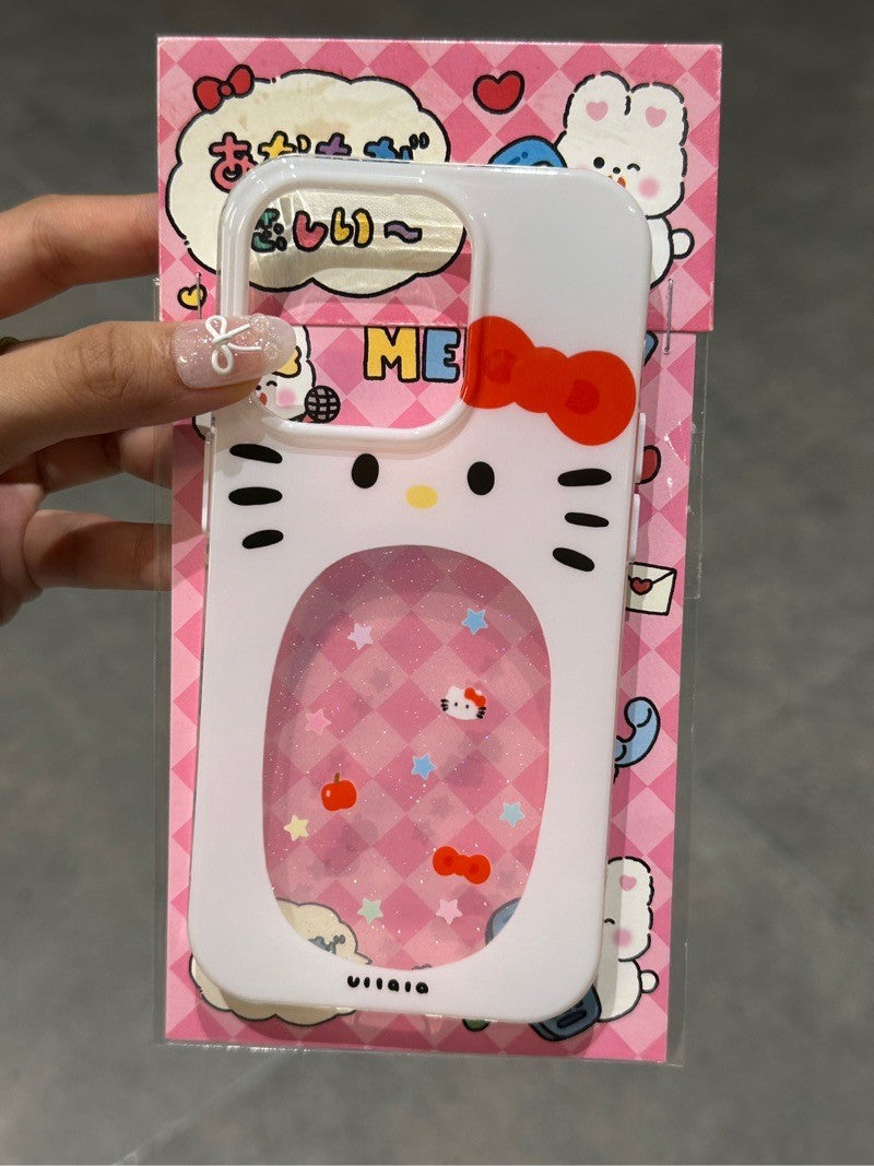 Hellokitty Big Mouth Glitter White Cute Kawaii Case #0195