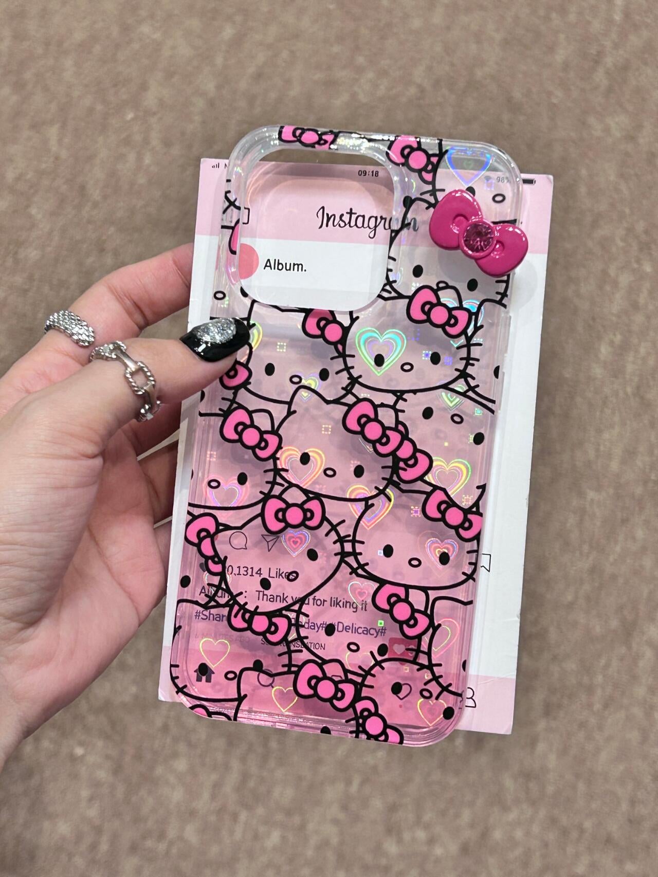 Hellokitty Pink Bow Case Cute Kawaii Phone Case #0038