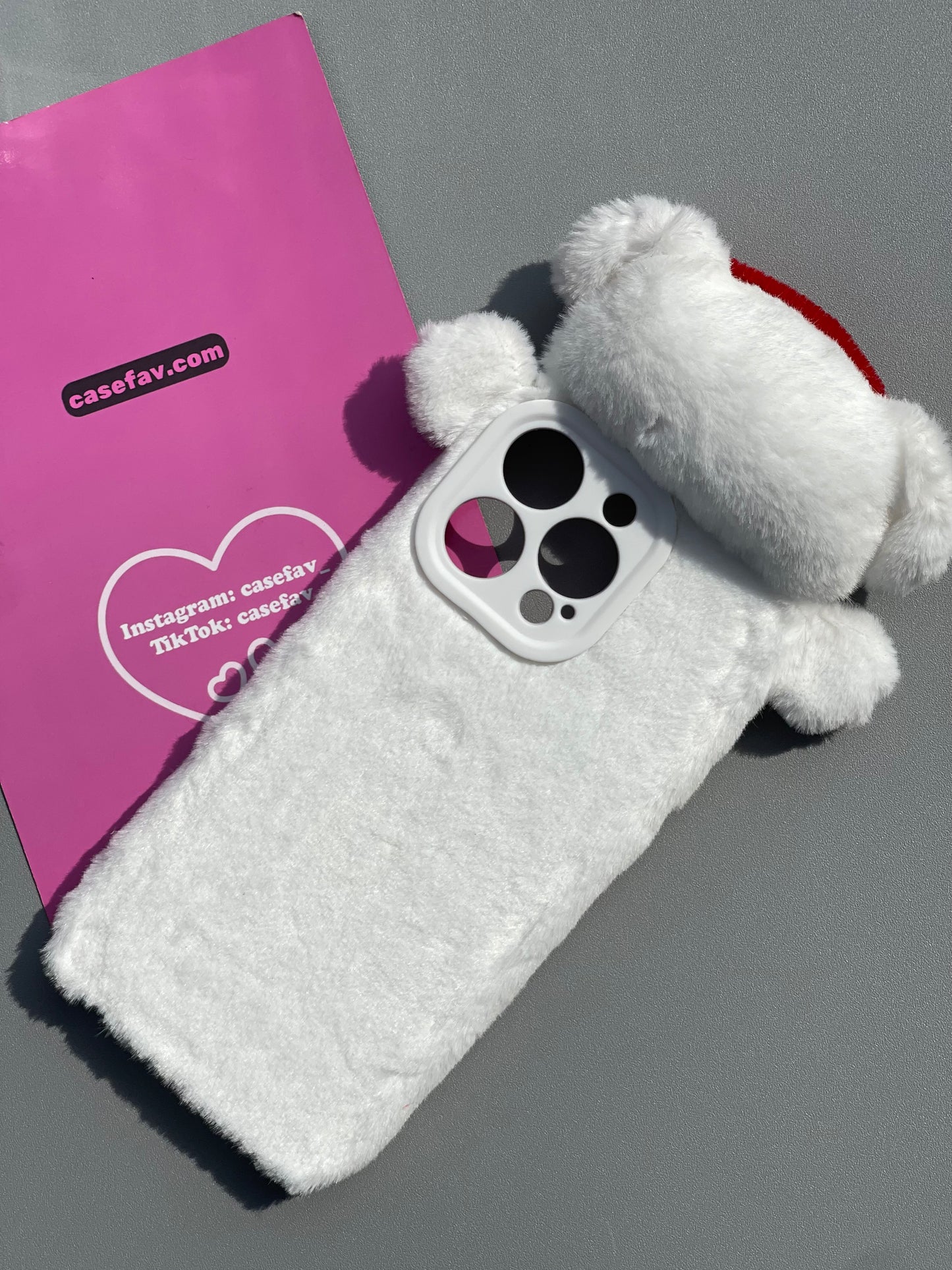 Hellokitty White Plush Top of phone Cute Kawaii Phone Case #0309