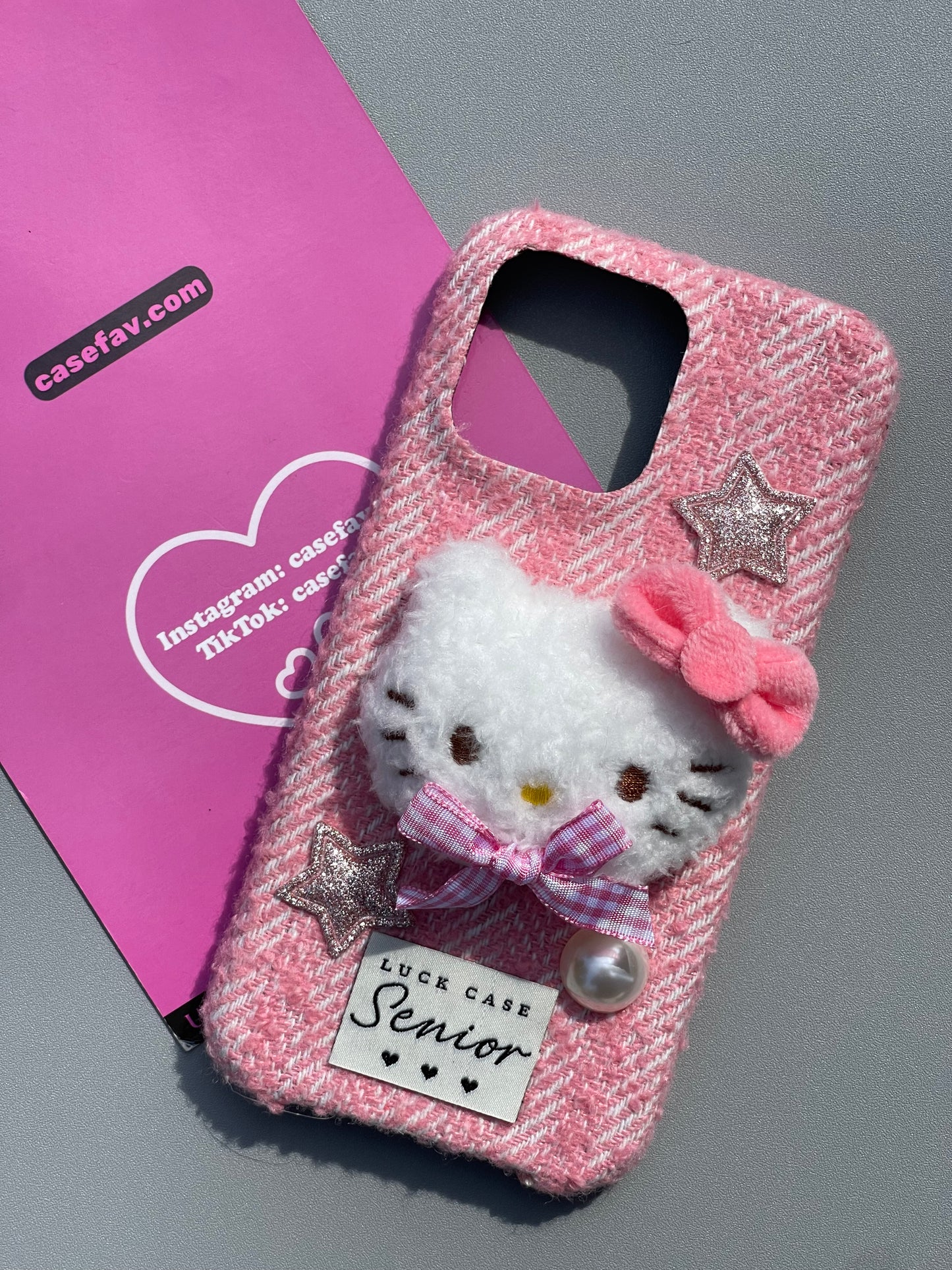 Hellokitty Pink Plush Cute Kawaii Phone Case #0308