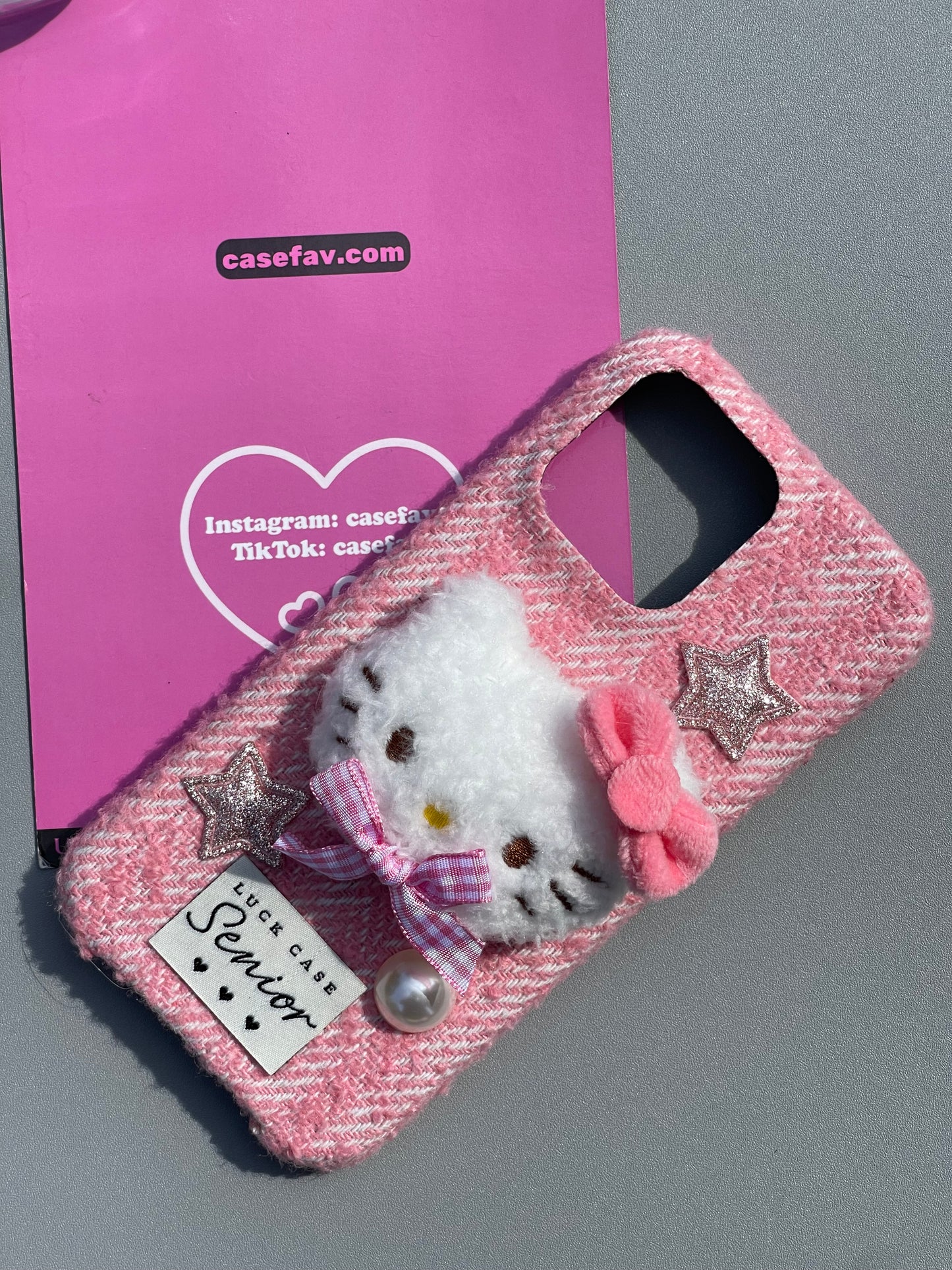 Hellokitty Pink Plush Cute Kawaii Phone Case #0308