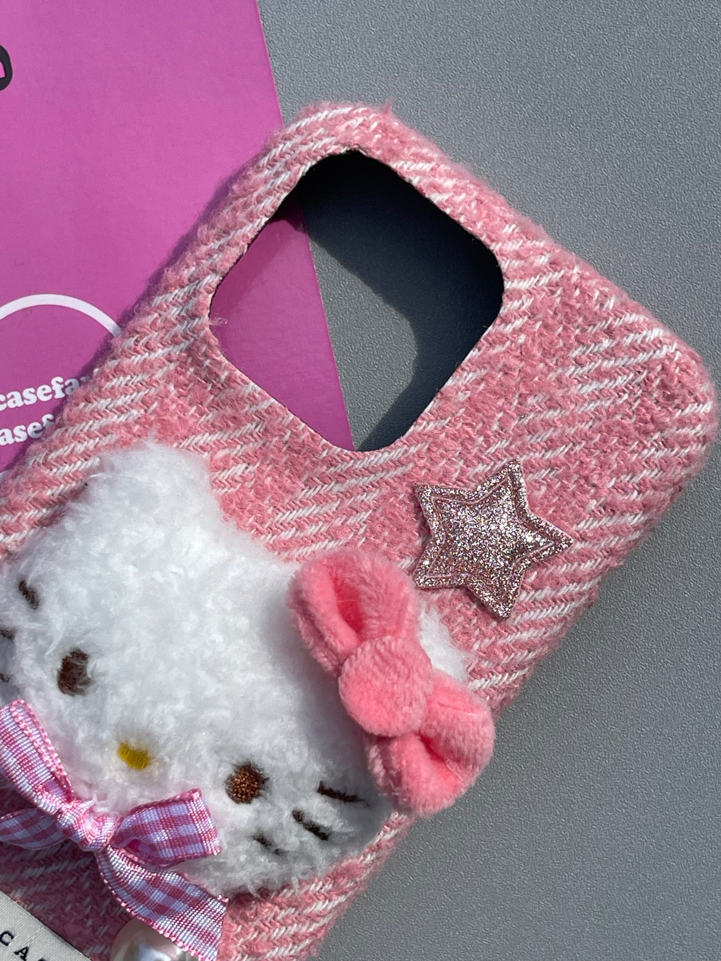 Hellokitty Pink Plush Cute Kawaii Phone Case #0308