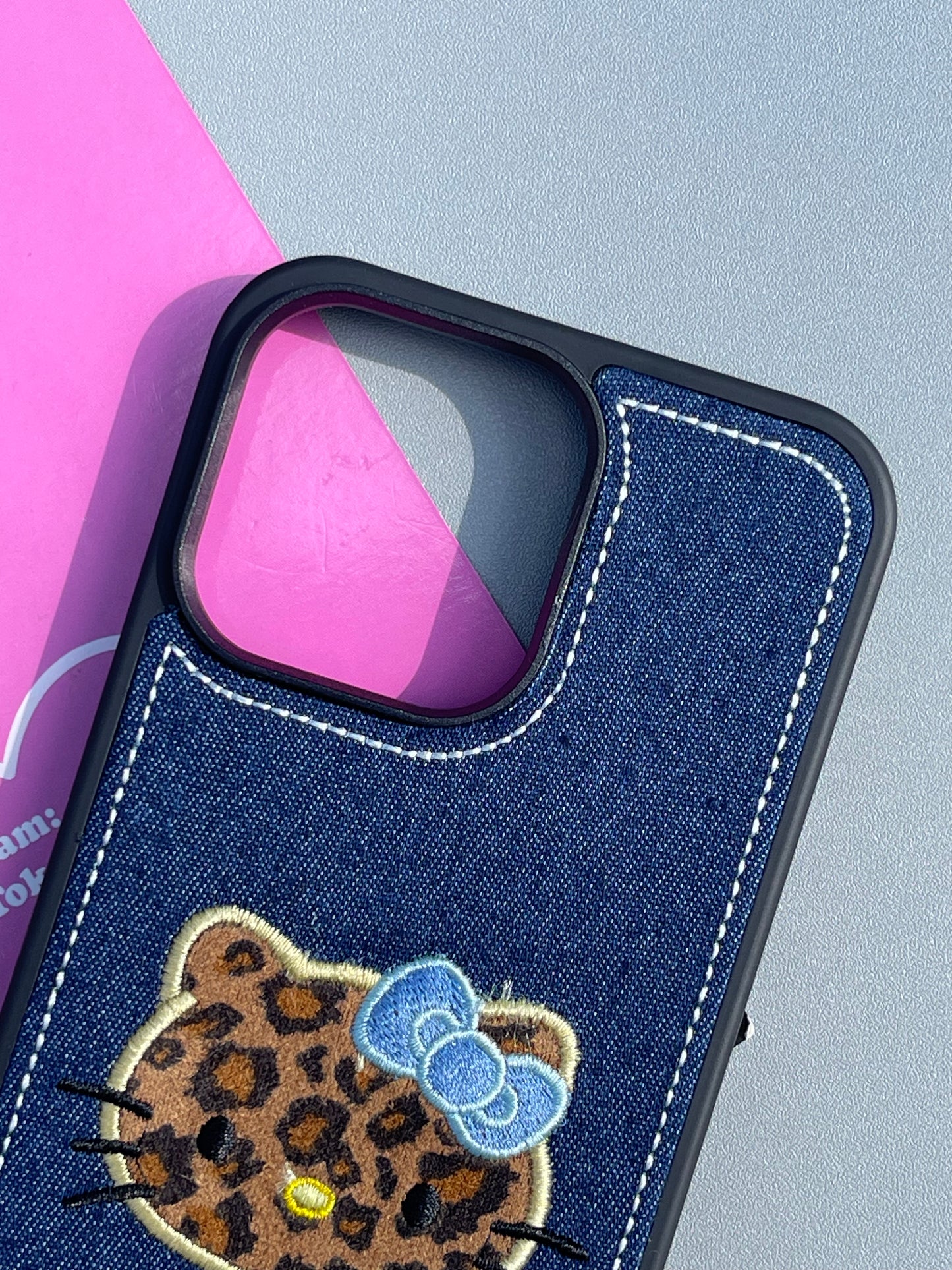 Hellokitty Leopard Print Denim Cute Kawaii Phone Case #0319