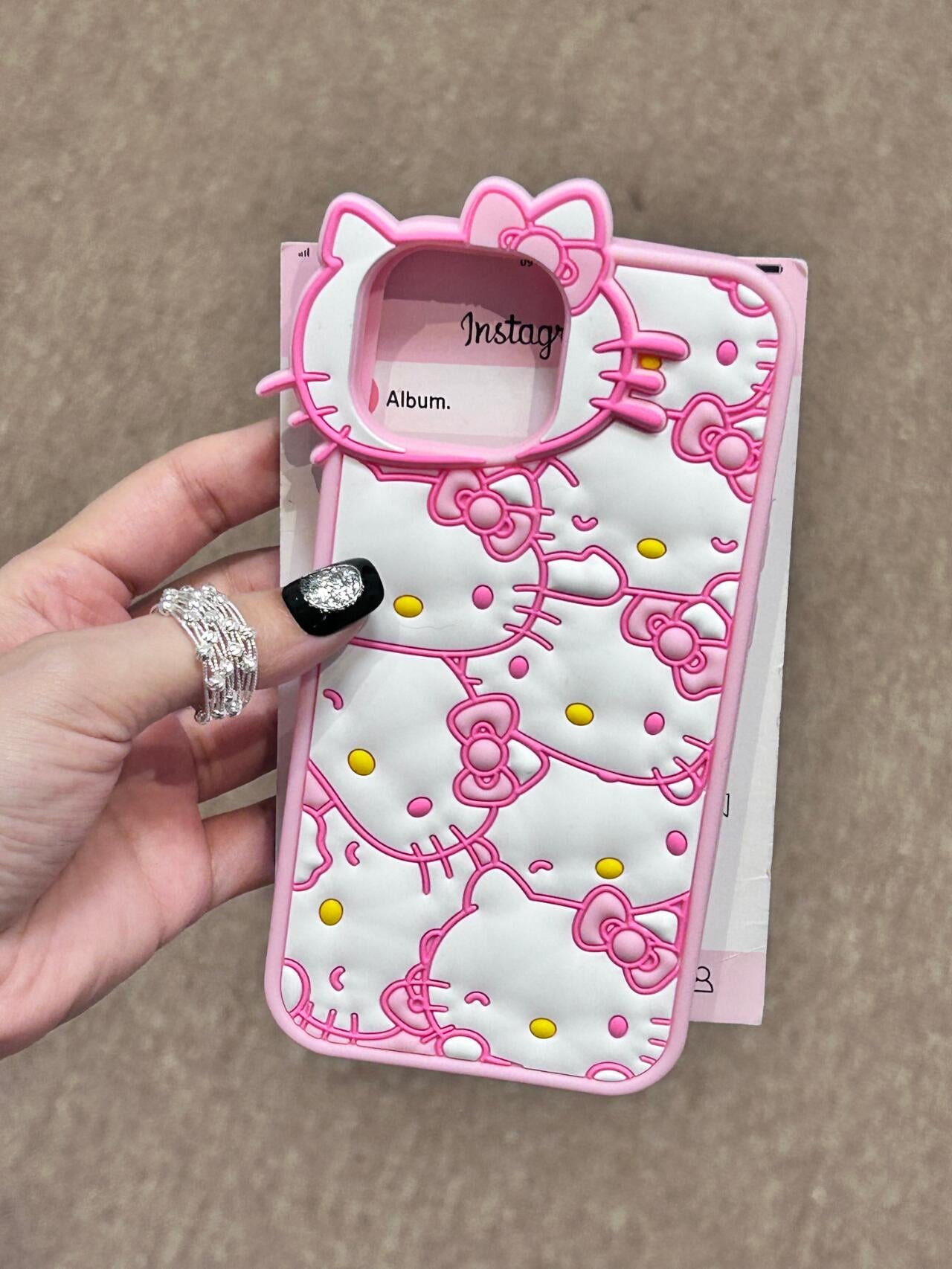 Pink Hellokitty Shaped lens Cute Kawaii Phone Case #0050