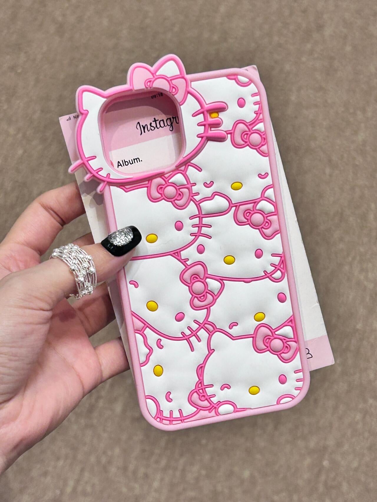 Pink Hellokitty Shaped lens Cute Kawaii Phone Case #0050