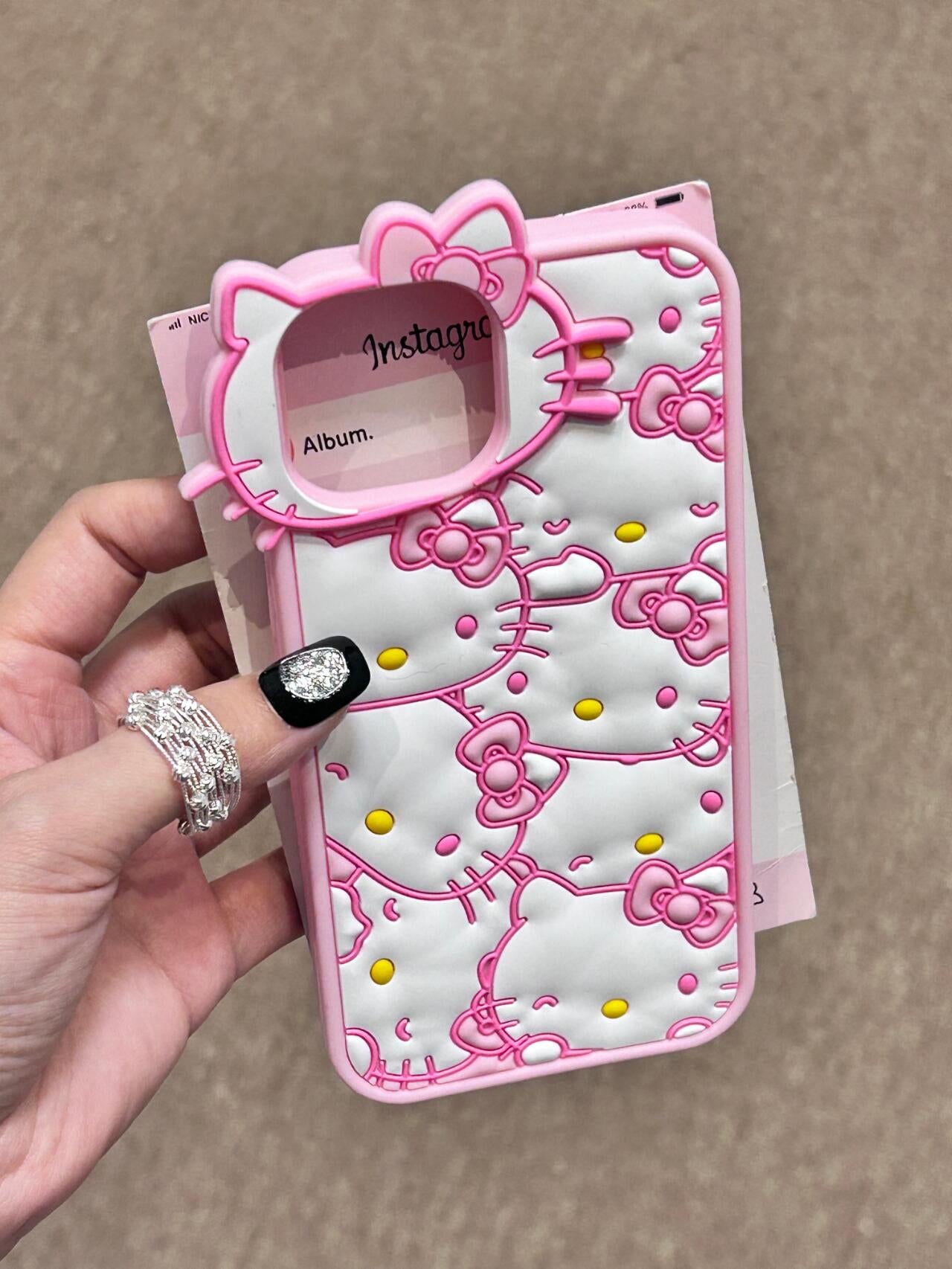 Pink Hellokitty Shaped lens Cute Kawaii Phone Case #0050