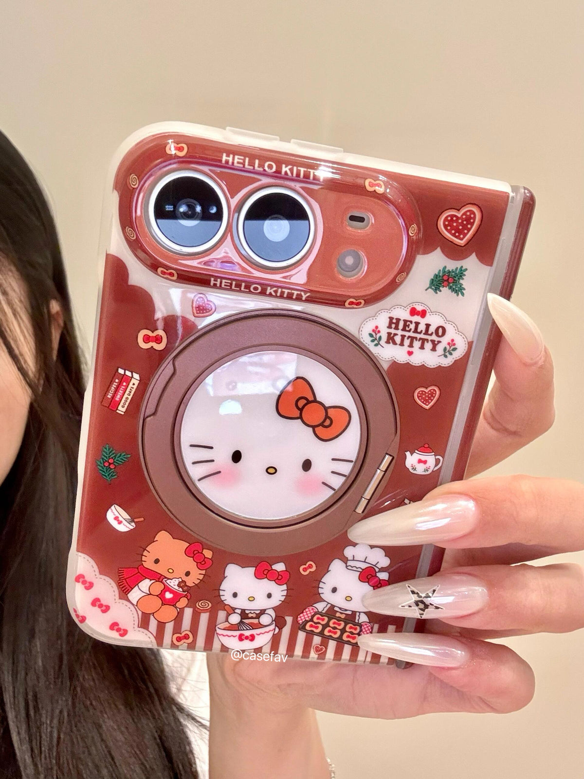 Hellokitty Christmas Folding Stand iPhone Duo Case #0722