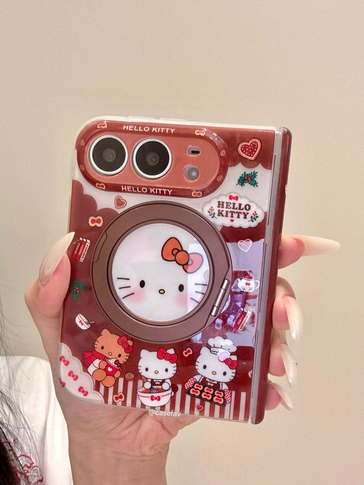 Hellokitty Christmas Folding Stand iPhone Duo Case #0722