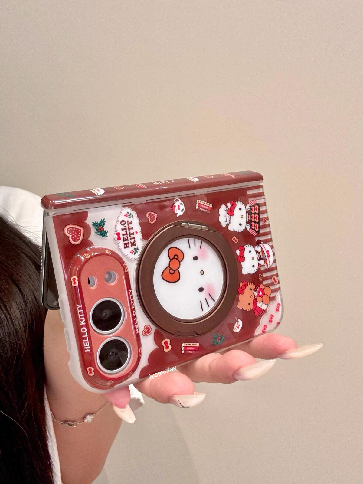 Hellokitty Christmas Folding Stand iPhone Duo Case #0722