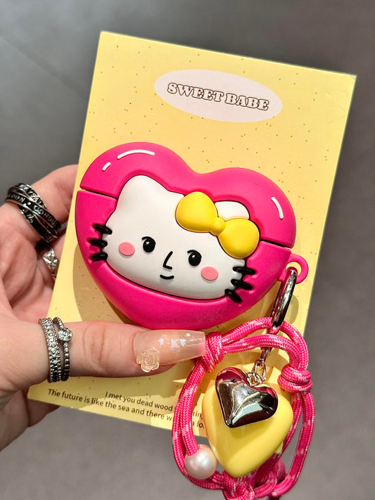 Hellokitty Pink Heart Shape Cute Kawaii AirPods Case #0237