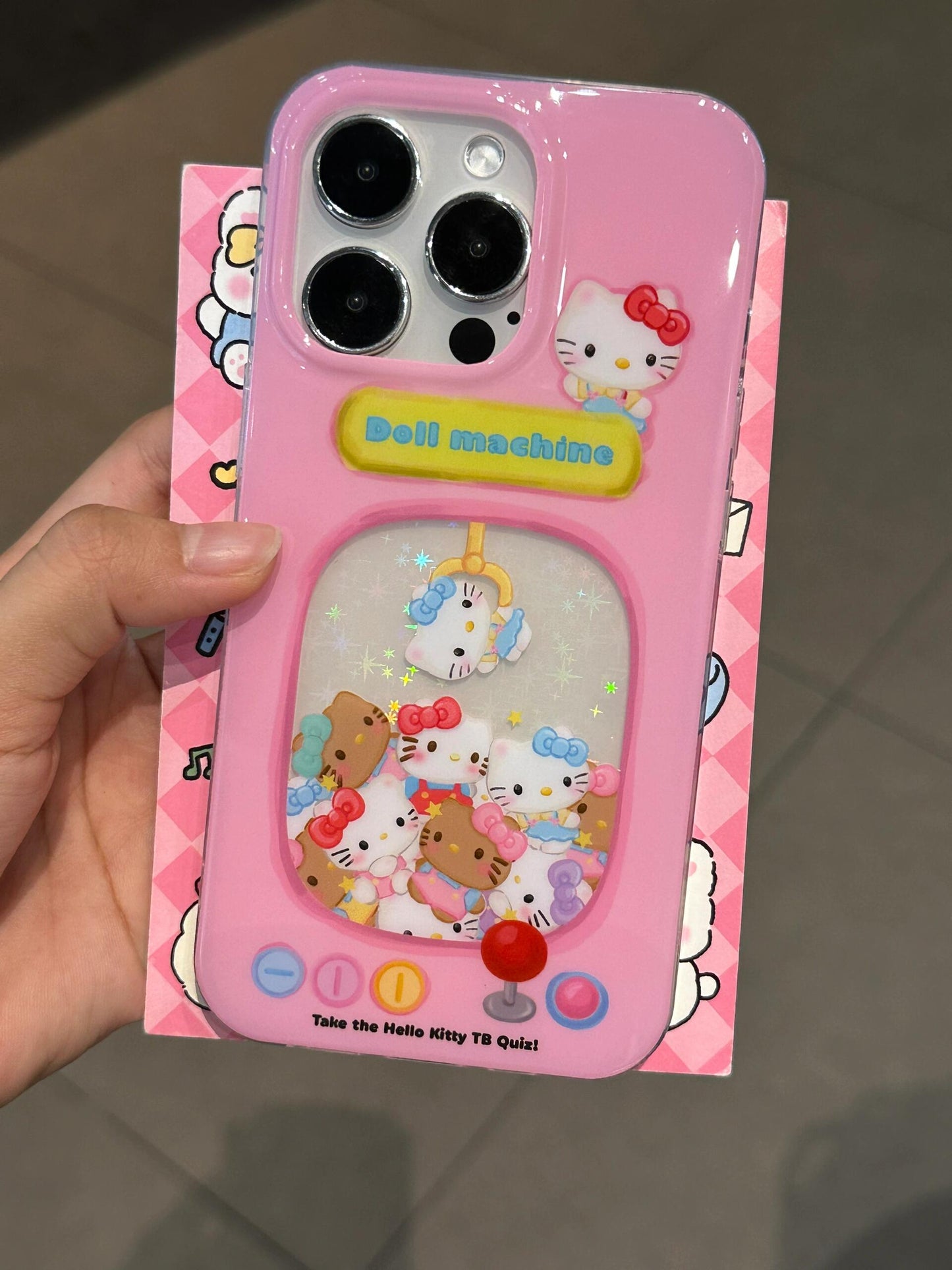 Hellokitty Pink Glittering Crane Machine Cute Kawaii Phone Case #0233