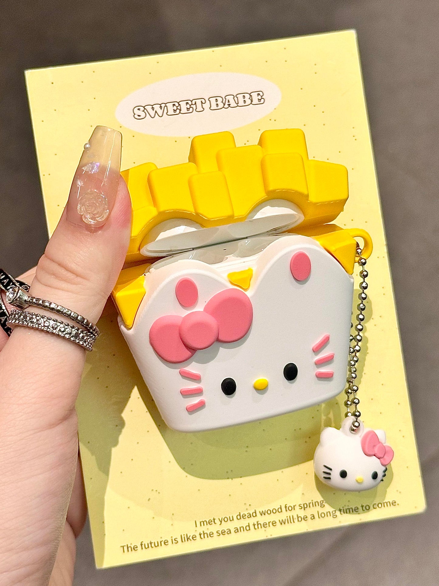 Hellokitty French Fries Shape Silicone Cute Kawaii AirPods Case #0235