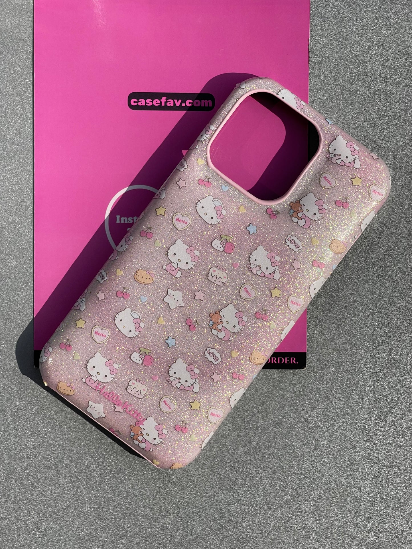 Hellokitty Pink Glitter Cute Kawaii Phone Case #0336