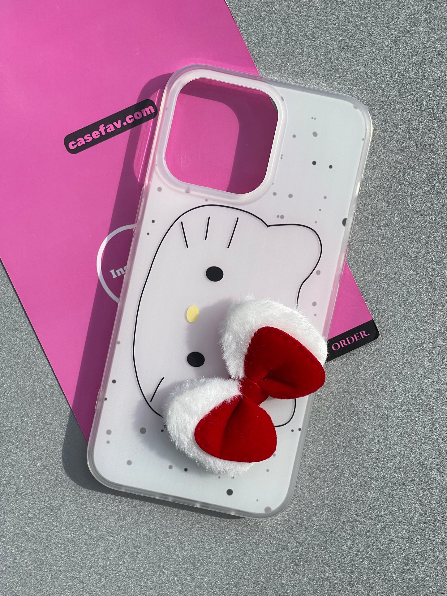 Hellokitty Plush Bow White Cute Kawaii Phone Case #0344