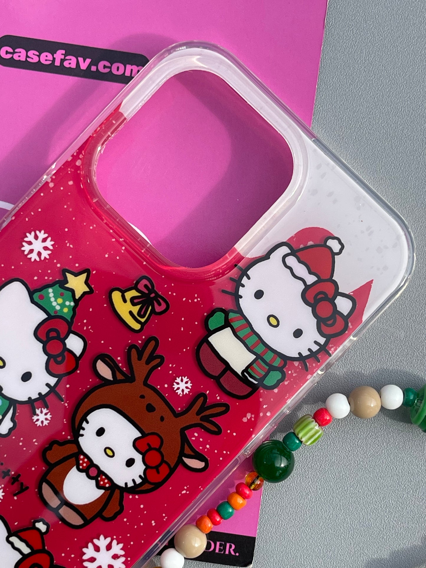 Hellokitty Christmas Characters Cute Kawaii Phone Case With Phone Chain #0346