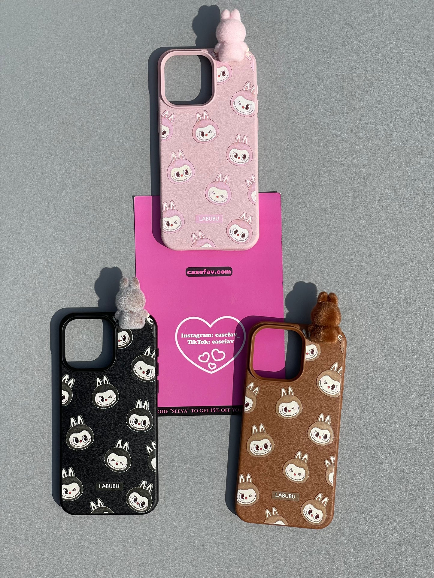 LABUBU PU Texture Cute Kawaii Phone Case #0334