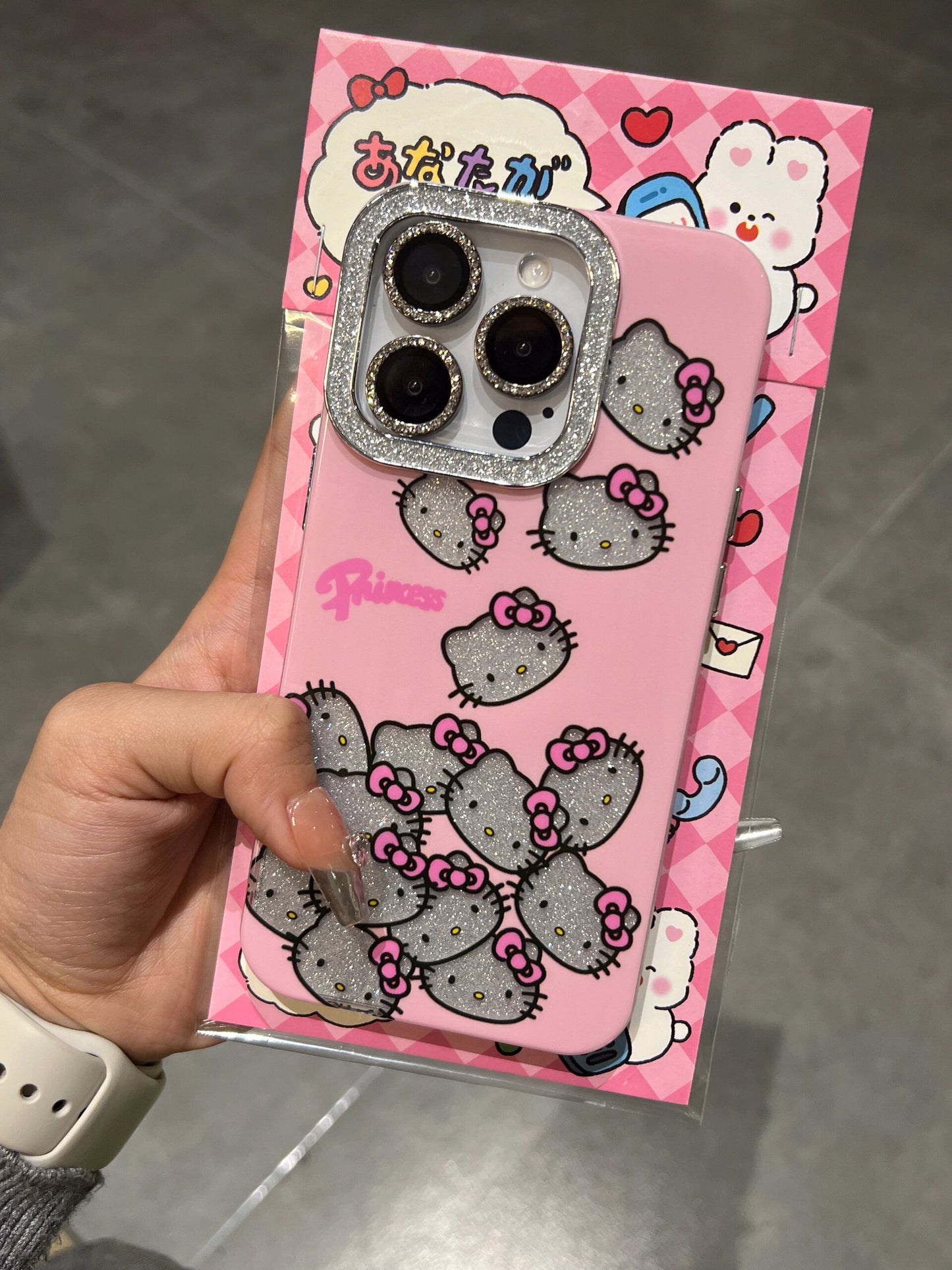 Hellokitty Pink Sparkling Rhinestone Cute Kawaii Phone Case #0003