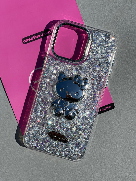 Hellokitty Silver Glitter Cute Kawaii Phone Case #0340