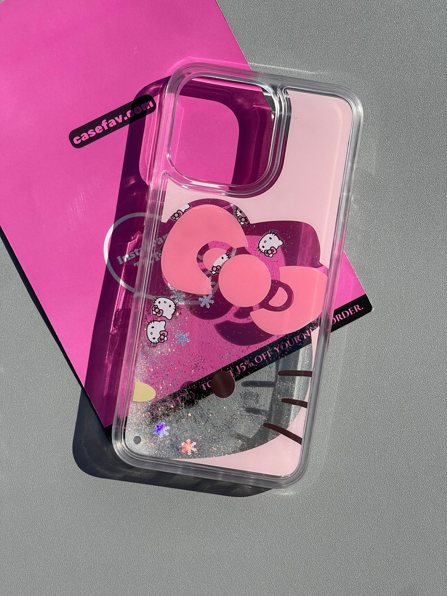 Hellokitty Pink Glitter Liquid Quicksand Cute Kawaii Phone Case #0358