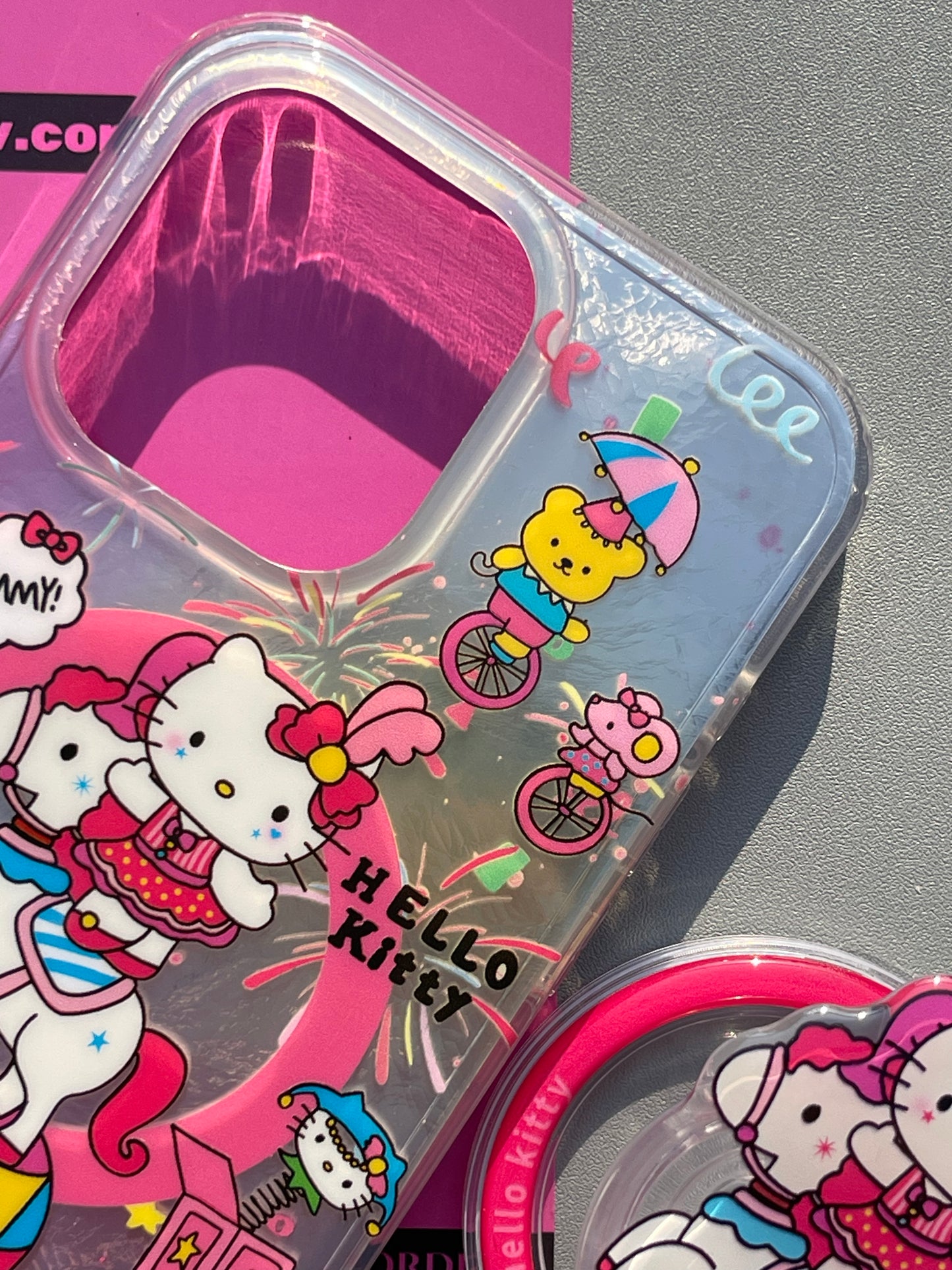 Hellokitty Circus Show Cute Kawaii MagSafe Case + MagSafe Stand Holder / Phone Grip #0355