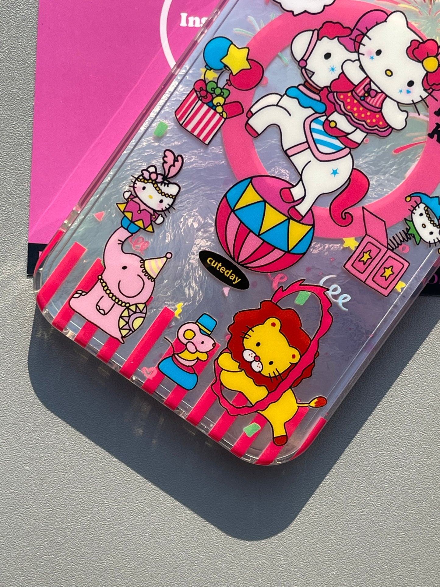 Hellokitty Circus Show Cute Kawaii MagSafe Case + MagSafe Stand Holder / Phone Grip #0355