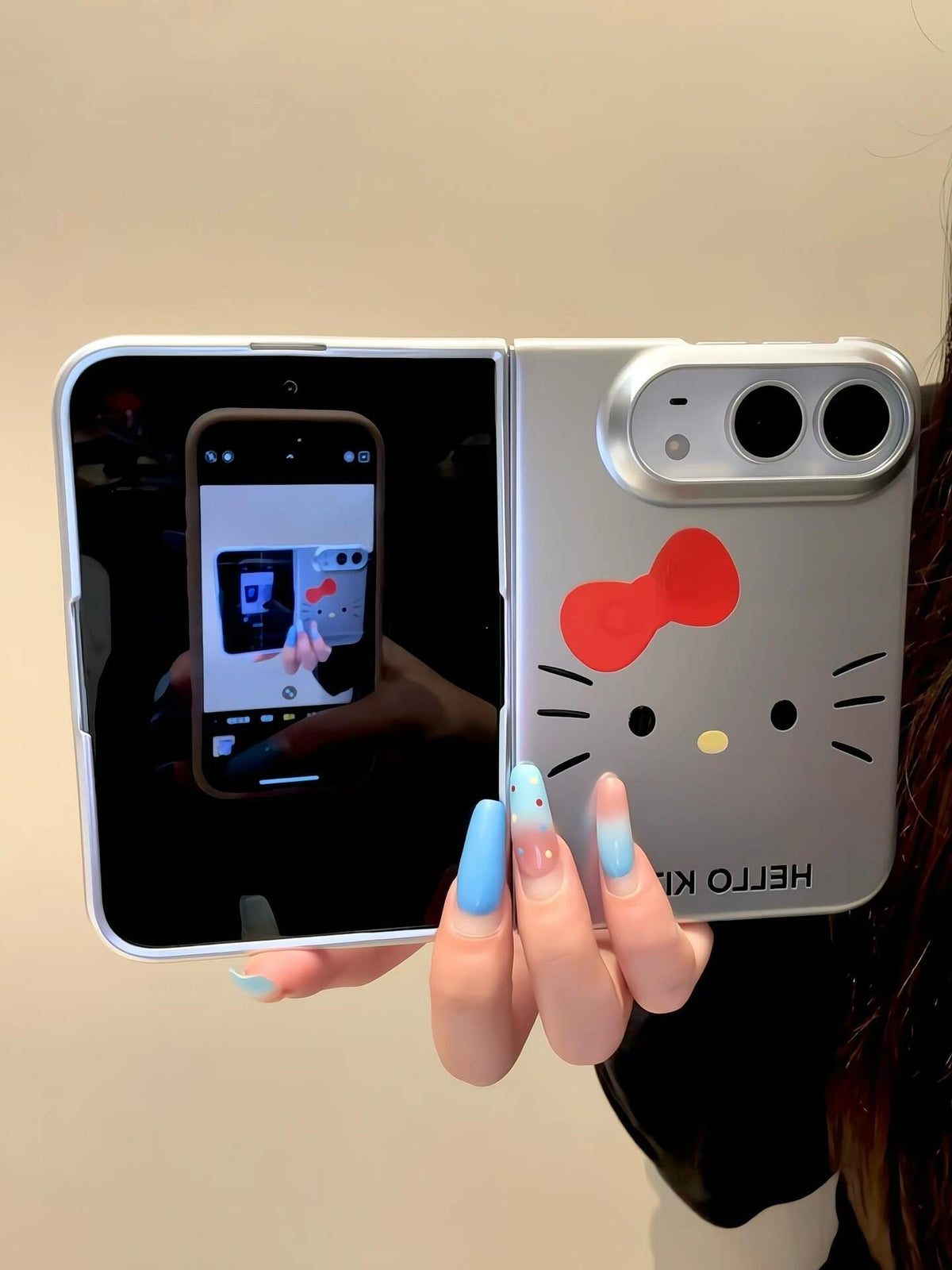 Hello Kitty Silver Cute Kawaii iPhone Duo Case #0653