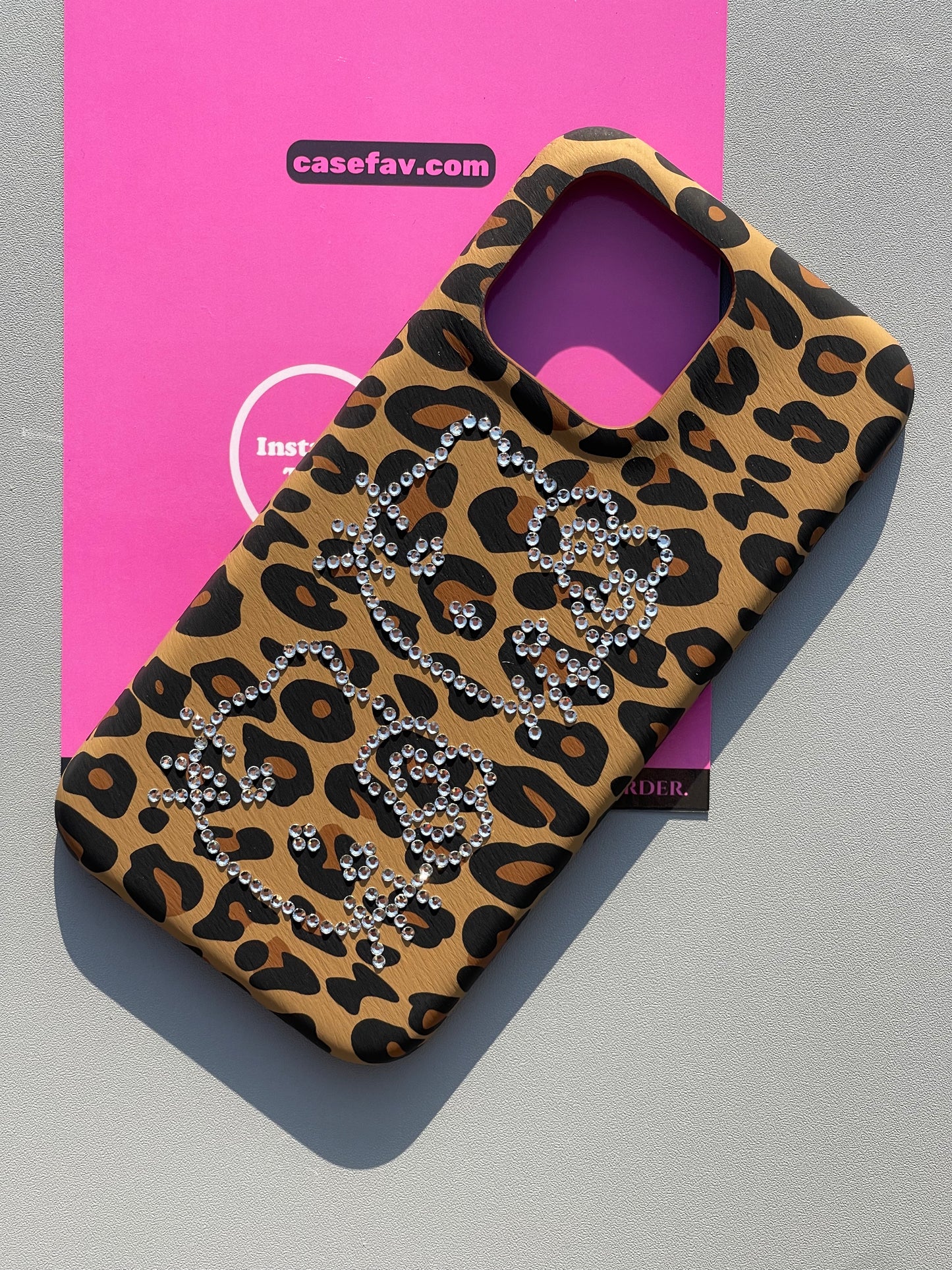 Hellokitty Leopard Print Rhinestones Cute Kawaii Phone Case #0353