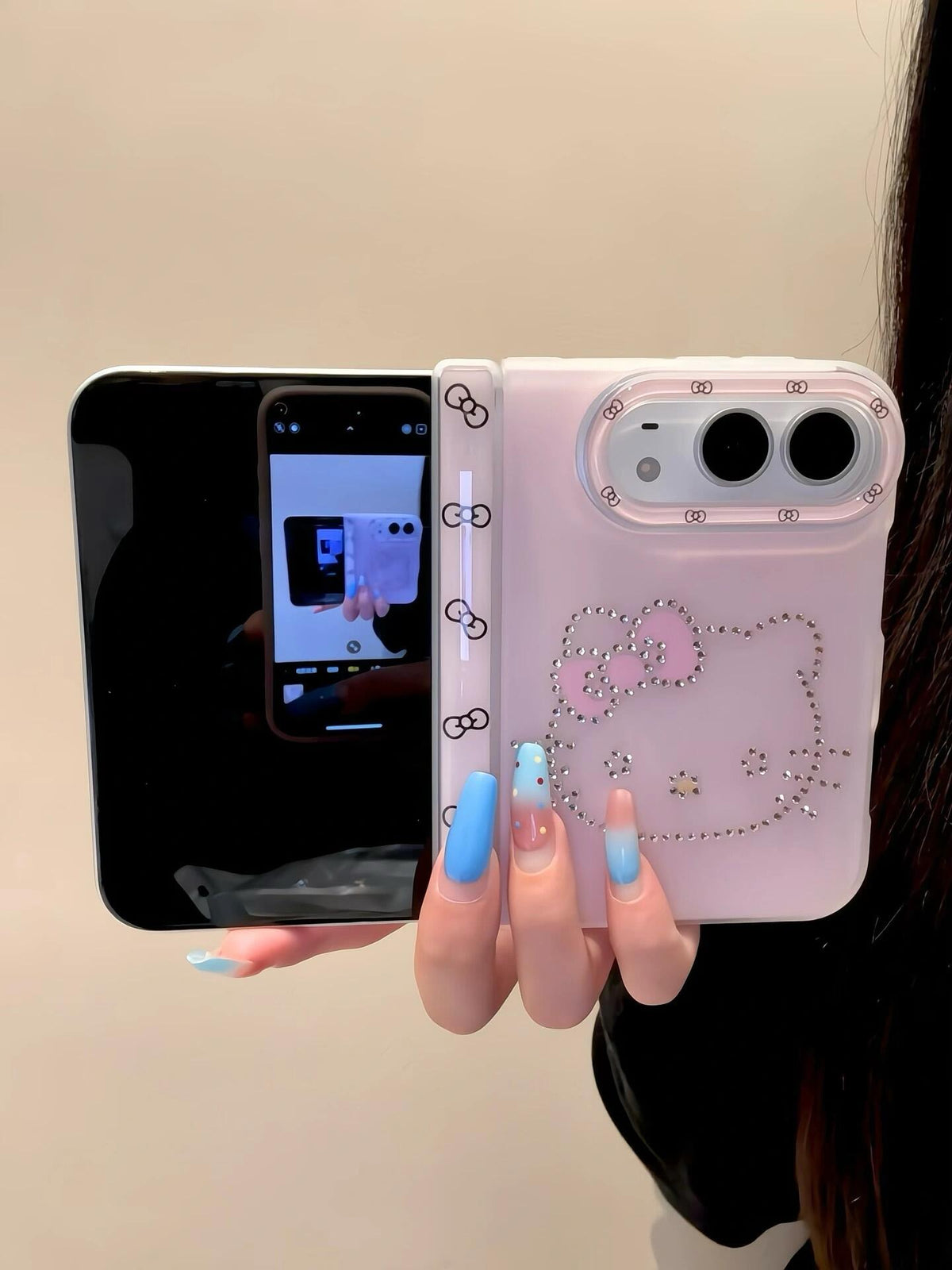 Rhinestone Hello Kitty Cute Kawaii iPhone Duo Case #0652