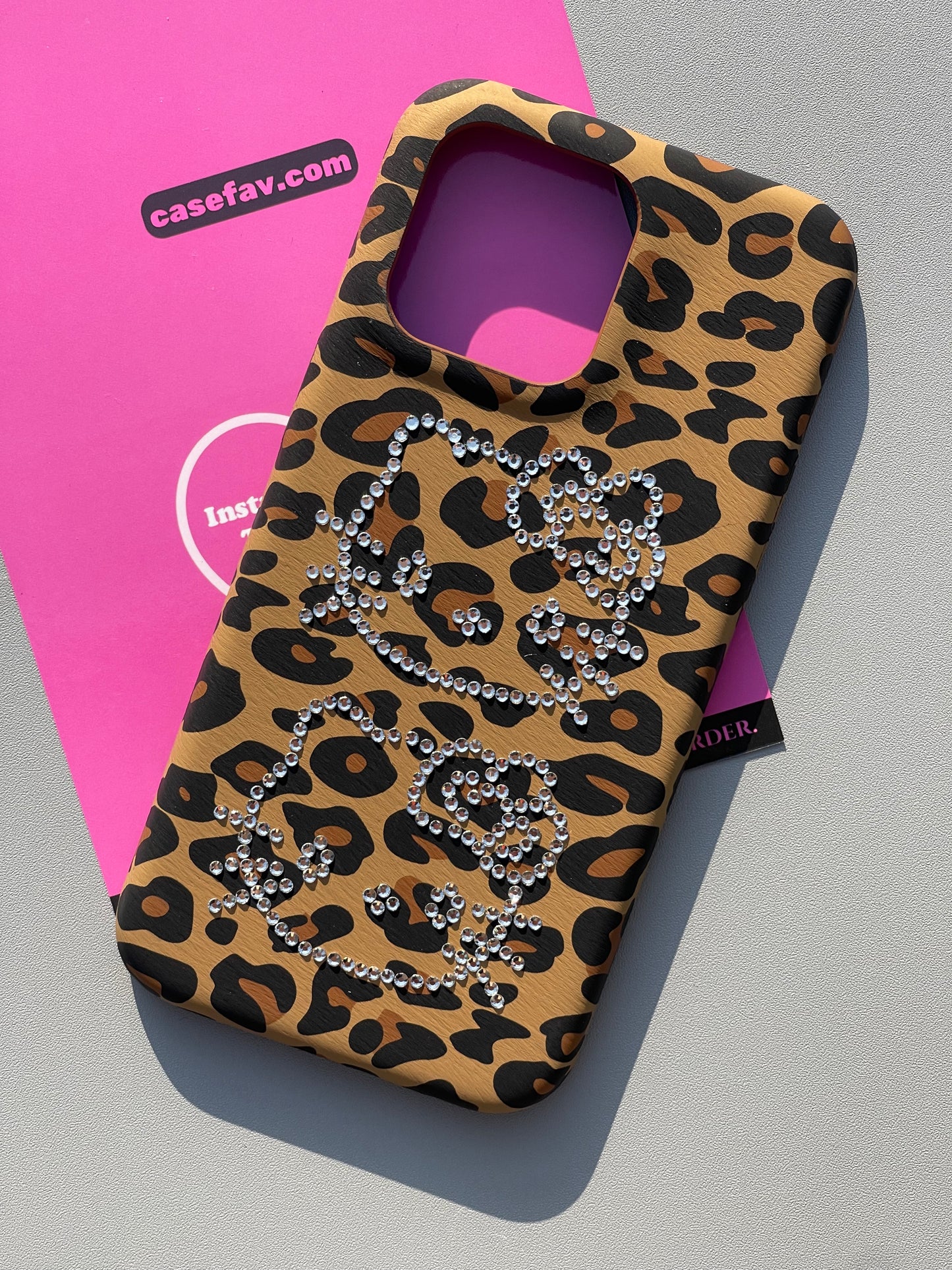 Hellokitty Leopard Print Rhinestones Cute Kawaii Phone Case #0353