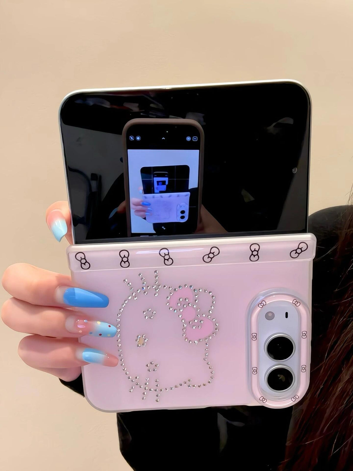 Rhinestone Hello Kitty Cute Kawaii iPhone Duo Case #0652