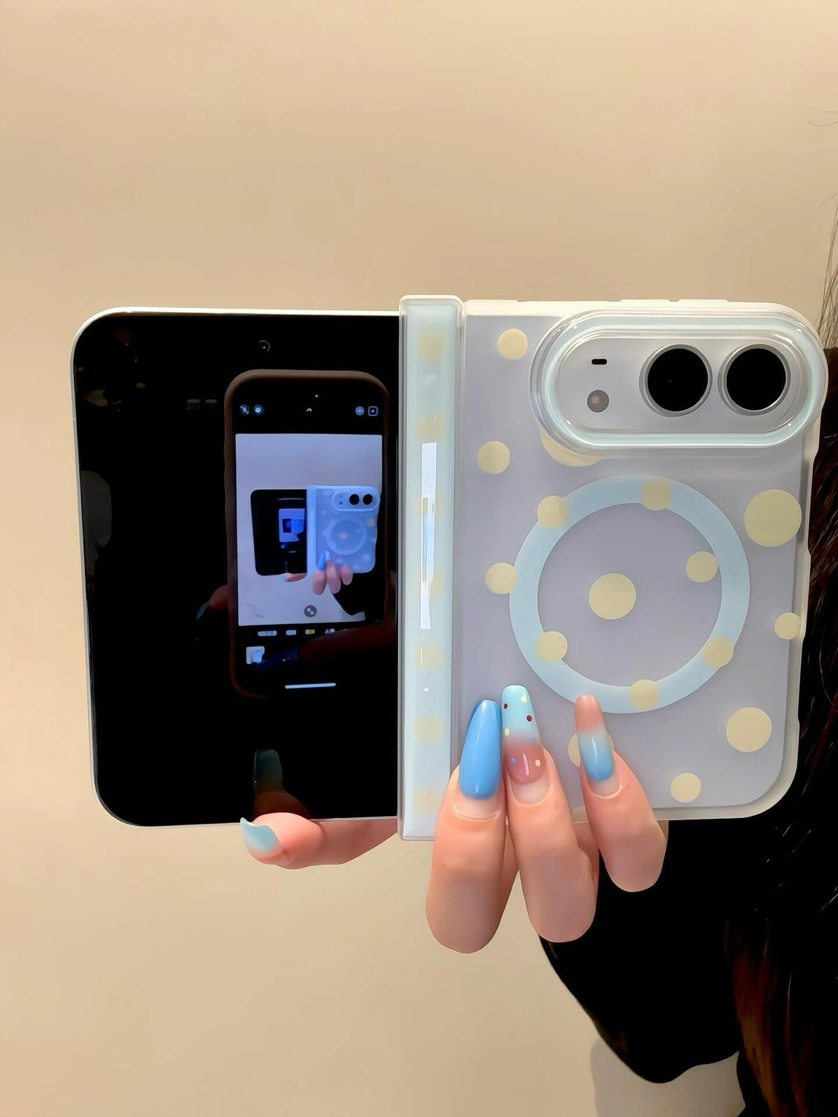 Yellow Polka Dots Clear iPhone Duo Case #0671