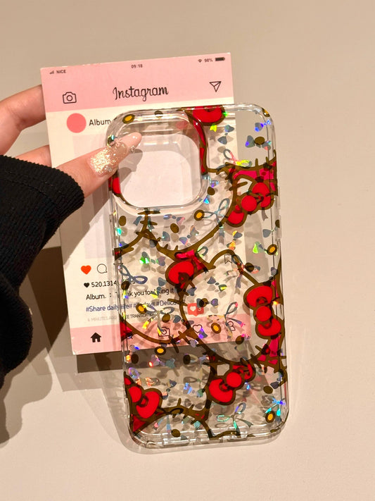 Hellokitty Glitter Clear Cute Kawaii Phone Case #0479