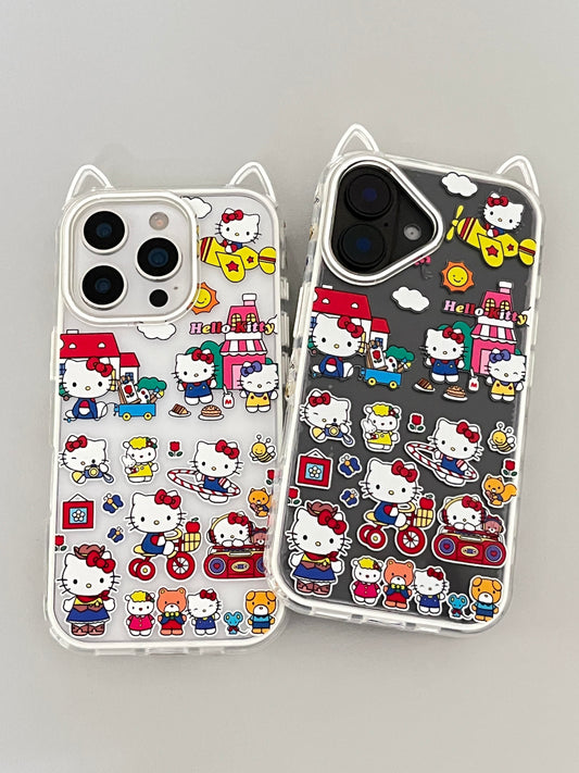 Hellokitty Cat Ear Shape Top Cute Kawaii Phone Case #0483