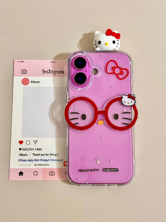 Hellokitty Hiper Clear Glasses Cute Kawaii Phone Case #0486