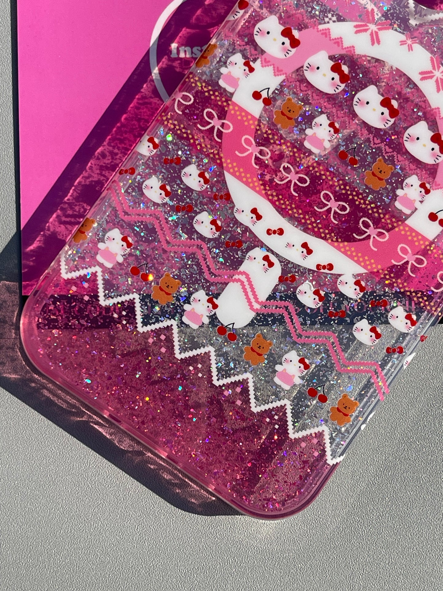 Hellokitty Pink Snow Glitter Cute Kawaii MagSafe Case #0394