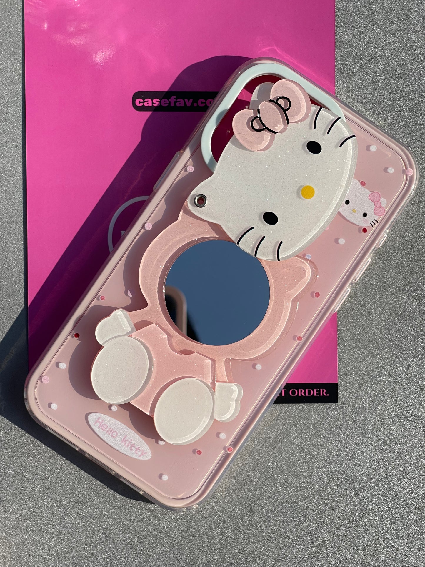 Hellokitty Pink Swivel Mirror Cute Kawaii Phone Case  #0373