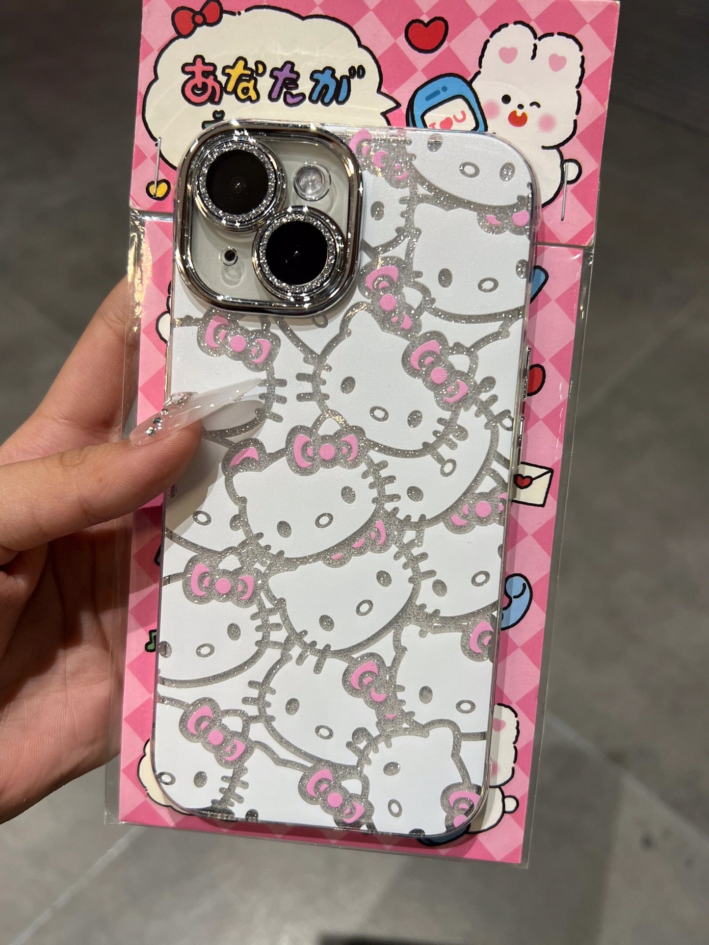 Hellokitty White Sparkling Cute Kawaii Phone Case #0004